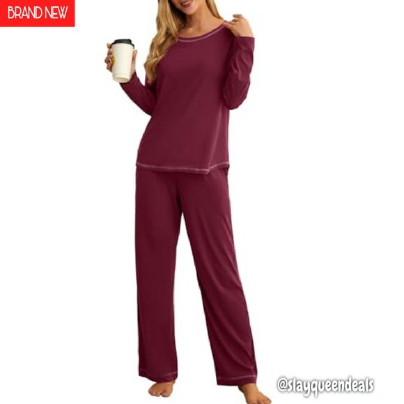Soft Long Sleeve Pajama Set with Pockets, 2-Piece Lounge Wear - Picture 2 of 8